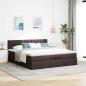 Preview: Ottoman-Bett mit Matratzen & LEDs Dunkelbraun 200x200 cm Stoff