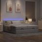 Preview: Ottoman-Bett mit Matratzen & LEDs Taupe 200x200 cm Stoff