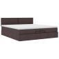 Preview: Ottoman-Bett mit Matratzen & LEDs Dunkelbraun 200x200 cm Stoff