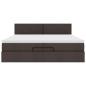Preview: Ottoman-Bett mit Matratzen & LEDs Dunkelbraun 200x200 cm Stoff