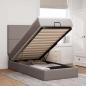 Preview: ARDEBO.de - Ottoman-Bett mit Matratze & LEDs Taupe 90x190 cm Stoff