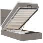 Preview: Ottoman-Bett mit Matratze & LEDs Taupe 90x190 cm Stoff