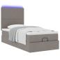 Preview: Ottoman-Bett mit Matratze & LEDs Taupe 90x190 cm Stoff