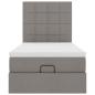 Preview: Ottoman-Bett mit Matratze & LEDs Taupe 90x190 cm Stoff