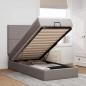 Preview: ARDEBO.de - Ottoman-Bett mit Matratze Taupe 100x200 cm Stoff