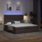 Preview: Ottoman-Bett mit Matratzen & LEDs Dunkelbraun 200x200 cm Stoff