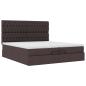 Preview: Ottoman-Bett mit Matratzen & LEDs Dunkelbraun 200x200 cm Stoff