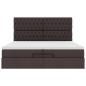 Preview: Ottoman-Bett mit Matratzen & LEDs Dunkelbraun 200x200 cm Stoff