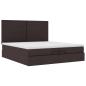 Preview: Ottoman-Bett mit Matratzen & LEDs Dunkelbraun 200x200 cm Stoff