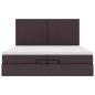 Preview: Ottoman-Bett mit Matratzen & LEDs Dunkelbraun 200x200 cm Stoff
