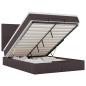 Preview: Ottoman-Bett mit Matratze & LEDs Dunkelbraun 140x200 cm Stoff