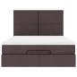Preview: Ottoman-Bett mit Matratze & LEDs Dunkelbraun 140x200 cm Stoff