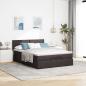 Preview: Ottoman-Bett mit Matratze Dunkelbraun 140x200 cm Stoff