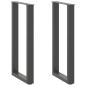 Preview: ARDEBO.de - Konsolentischbeine U-Form 2 Stk. Anthrazit 28x(72-73) cm Stahl