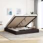 Preview: ARDEBO.de - Ottoman-Bett ohne Matratze Dunkelbraun 200x200 cm Stoff