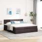 Preview: Ottoman-Bett mit Matratze Dunkelbraun 200x200 cm Stoff