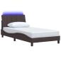 Preview: Bettgestell ohne Matratze "Hanko" Dunkelbraun 100x200 cm Stoff