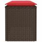 Preview: Gartenbank mit Kissen Braun 110x40x44 cm Poly Rattan