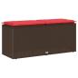 Preview: Gartenbank mit Kissen Braun 110x40x44 cm Poly Rattan
