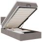 Preview: Ottoman-Bett mit Matratze & LEDs Taupe 100x200 cm Stoff