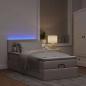 Preview: Ottoman-Bett mit Matratze & LEDs Taupe 100x200 cm Stoff