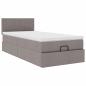 Preview: Ottoman-Bett mit Matratze & LEDs Taupe 100x200 cm Stoff
