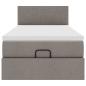 Preview: Ottoman-Bett mit Matratze & LEDs Taupe 100x200 cm Stoff