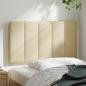Preview: Kopfteil-Kissen "Hanko" Creme 90 cm Stoff