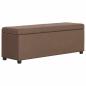 Preview: ARDEBO.de - Bank mit Staufach 116 cm Braun Polyester