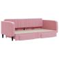 Preview: Tagesbett Ausziehbar mit Schubladen Rosa 100x200 cm Samt