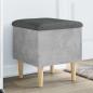 Preview: ARDEBO.de - Sitzbank mit Stauraum Betongrau 42x42x46 cm Holzwerkstoff