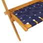 Preview: Klappstühle, 2 Stück mit Tisch, dunkelblaues Massivholz