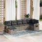 Preview: ARDEBO.de - 7-tlg. Garten-Sofagarnitur mit Kissen Grau Poly Rattan