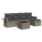 Preview: 6-tlg. Garten-Sofagarnitur mit Kissen Grau Poly Rattan