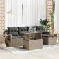 Preview: ARDEBO.de - 6-tlg. Garten-Sofagarnitur mit Kissen Grau Poly Rattan