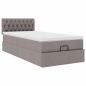 Preview: Ottoman-Bett mit Matratze Taupe 90x190 cm Stoff