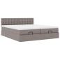 Preview: Ottoman-Bett mit Matratzen Taupe 200x200 cm Stoff