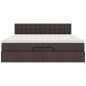 Preview: Ottoman-Bett mit Matratzen & LEDs Dunkelbraun 200x200 cm Stoff