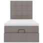Preview: Ottoman-Bett mit Matratze & LEDs Taupe 100x200 cm Stoff
