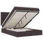 Preview: Ottoman-Bett mit Matratze Dunkelbraun 140x200 cm Stoff