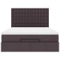 Preview: Ottoman-Bett mit Matratze Dunkelbraun 140x200 cm Stoff
