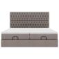 Preview: Ottoman-Bett mit Matratzen Taupe 200x200 cm Stoff