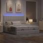 Preview: Ottoman-Bett mit Matratzen & LEDs Taupe 200x200 cm Stoff