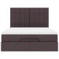 Preview: Ottoman-Bett mit Matratze & LEDs Dunkelbraun 140x200 cm Stoff