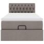 Preview: Ottoman-Bett mit Matratze & LEDs Taupe 90x190 cm Stoff