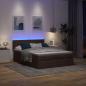 Preview: Ottoman-Bett mit Matratze & LEDs Dunkelbraun 140x200 cm Stoff