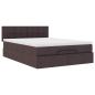 Preview: Ottoman-Bett mit Matratze & LEDs Dunkelbraun 140x200 cm Stoff