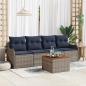 Preview: ARDEBO.de - Gartensofa-set 5 stk. Grau Poly-Rattan