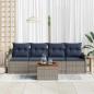 Preview: Gartensofa-set 5 stk. Grau Poly-Rattan