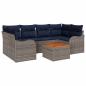 Preview: Gartensofa-set 7 stk. Grau Poly-Rattan